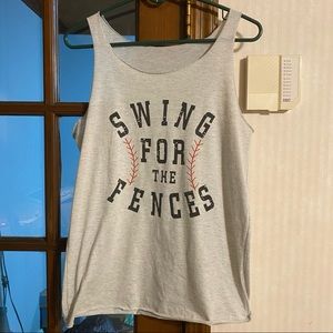 Medium Swing for the Fences Light Grey Tank